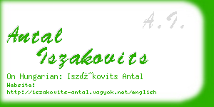 antal iszakovits business card